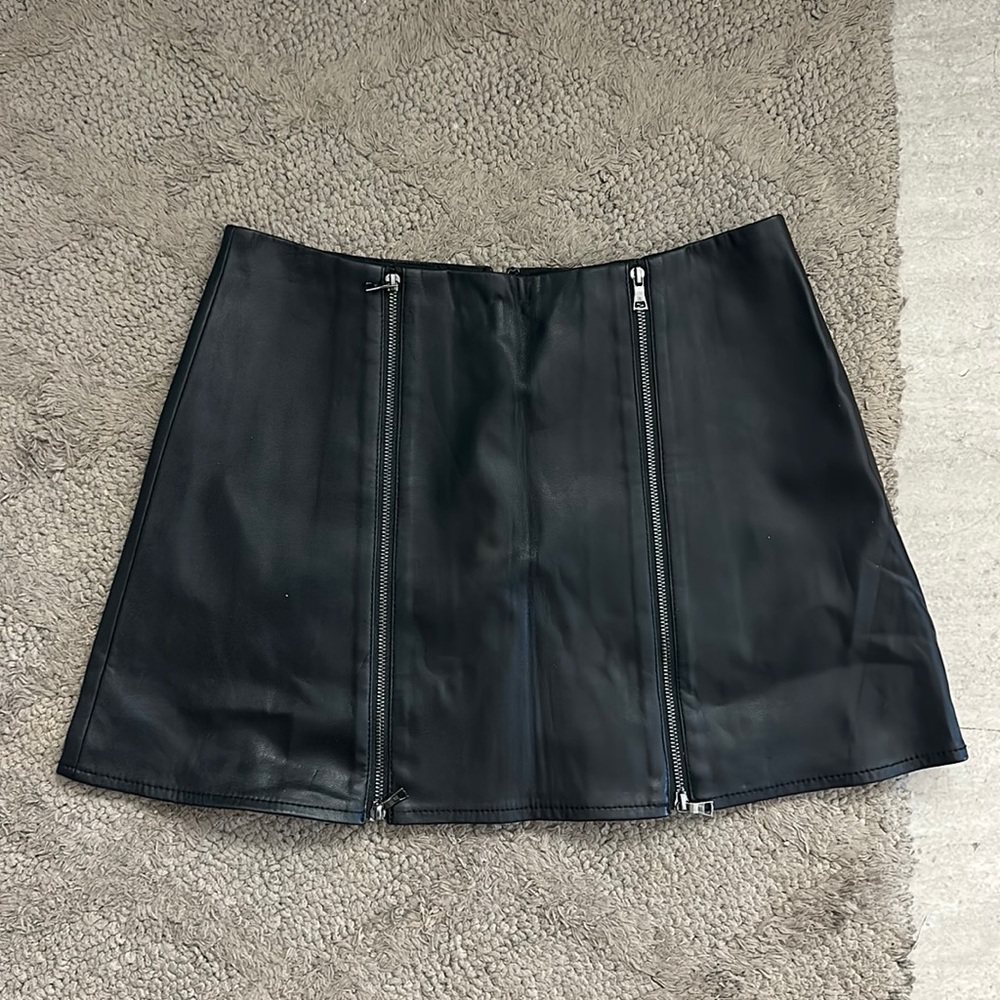 “Leather” mini skirt